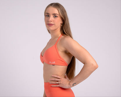 Backless Halter Crop - CORAL