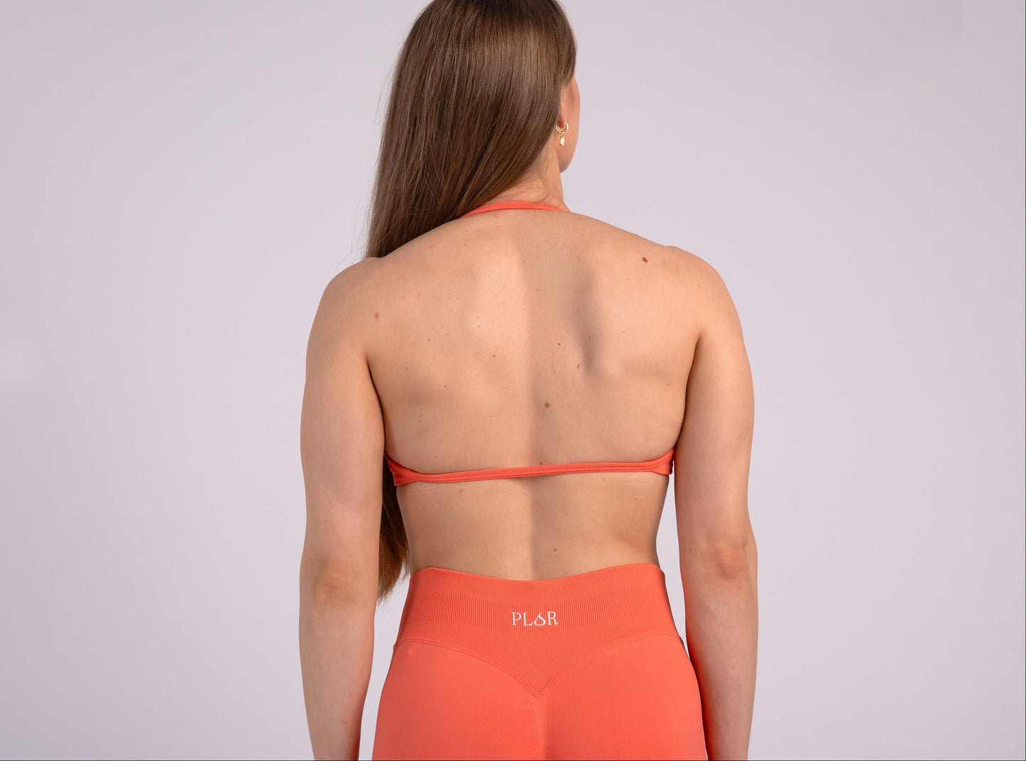 Backless Halter Crop - CORAL