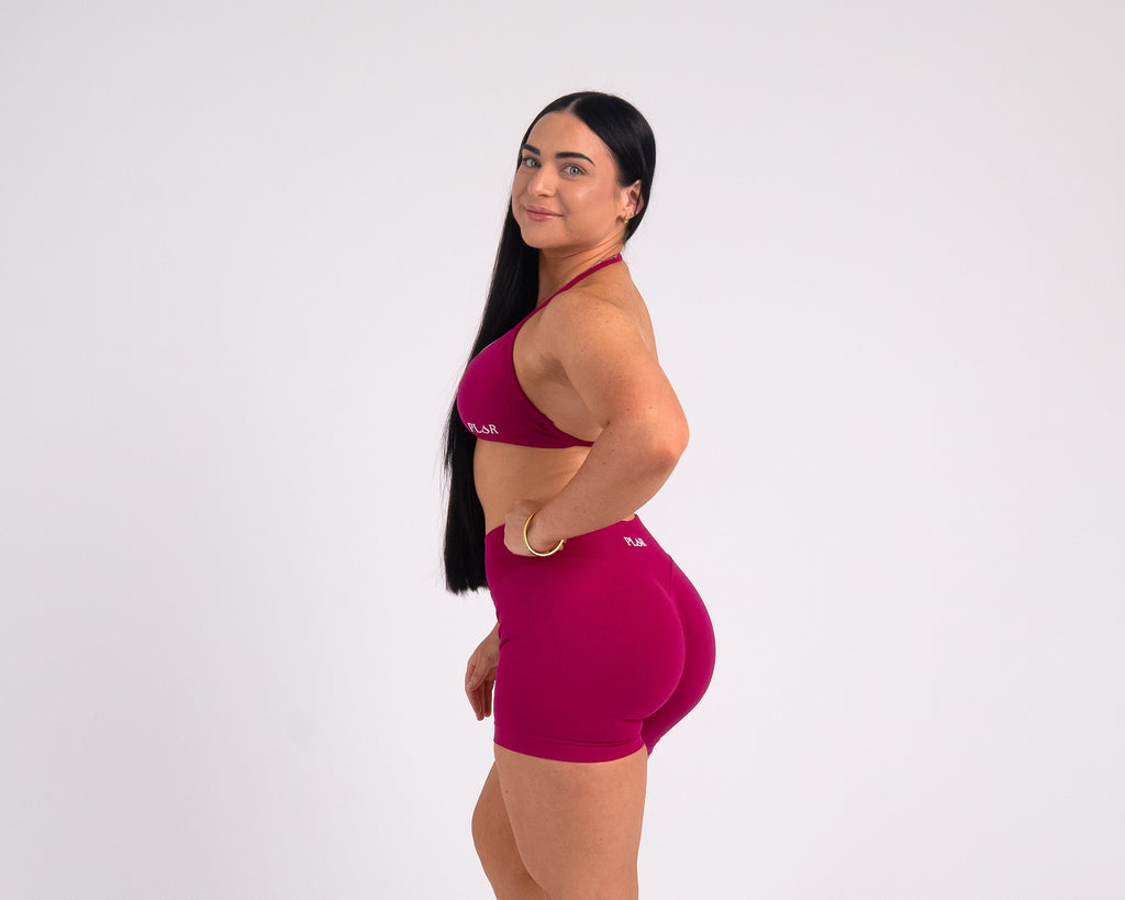 Becoming Her Mid Rise Short - Sangria