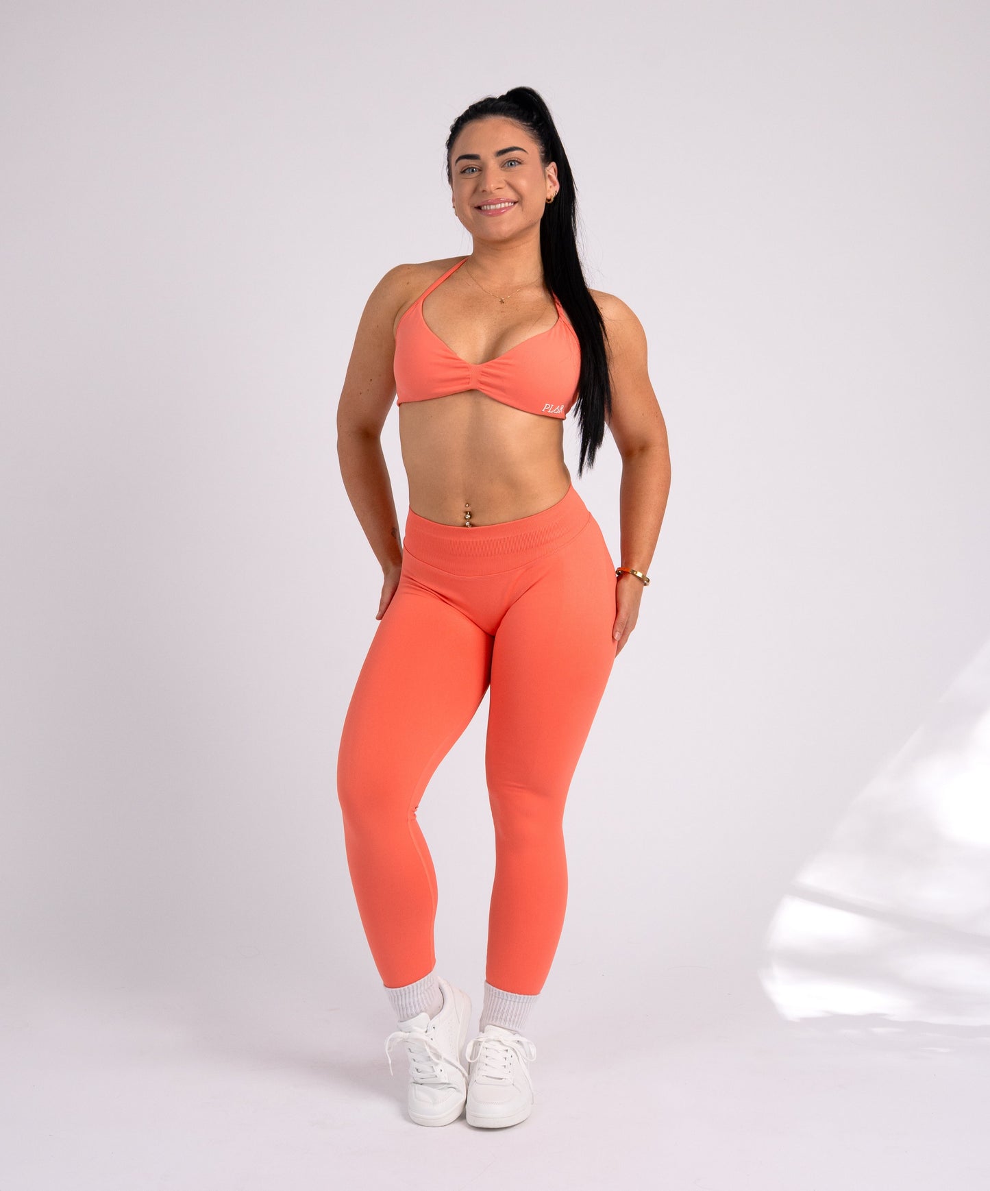 Signature mid rise leggings - Coral