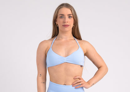 Backless halter - sky blue