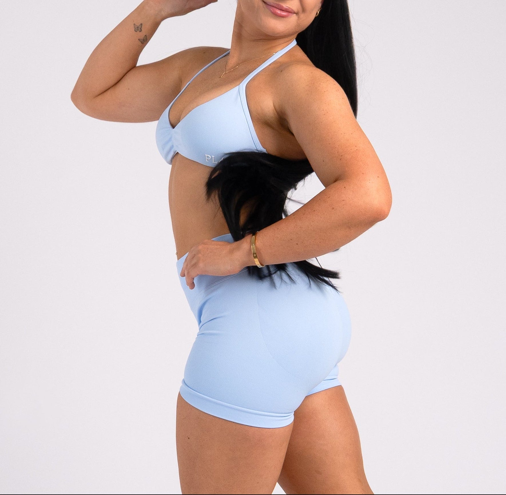 Becoming Her Mid Rise Short - Sky Blue