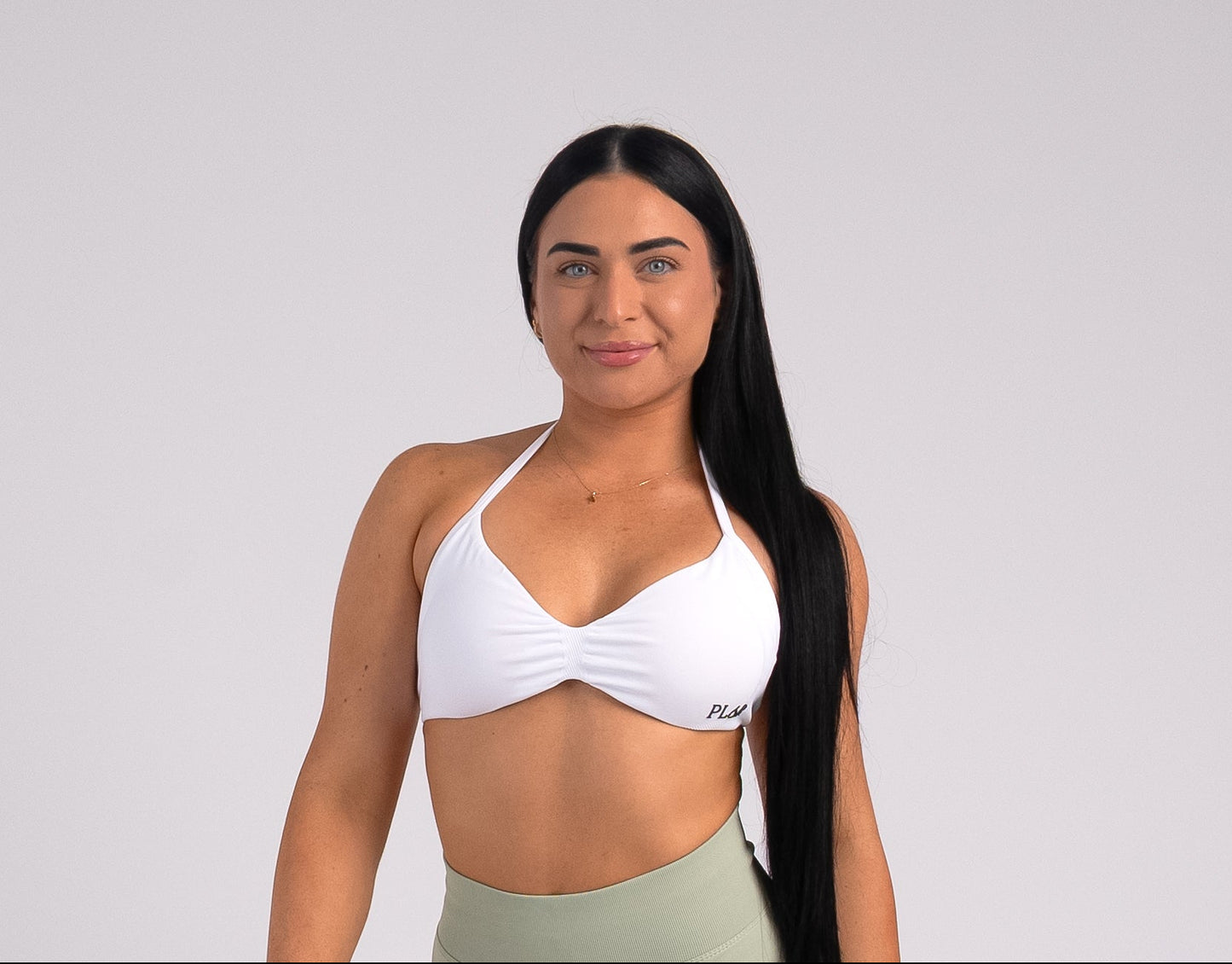 Backless Halter Top - White