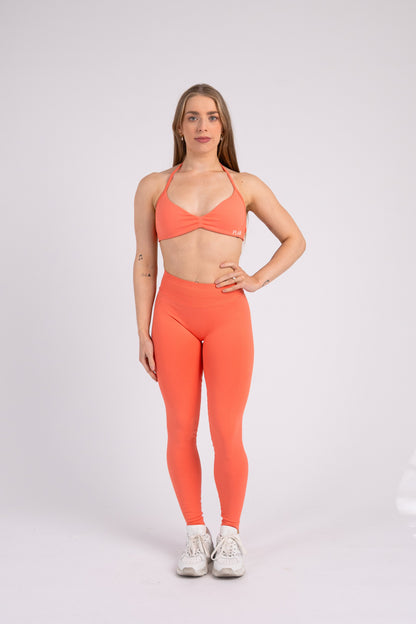 Signature mid rise leggings - Coral