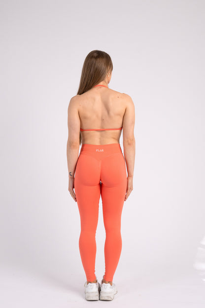 Signature mid rise leggings - Coral