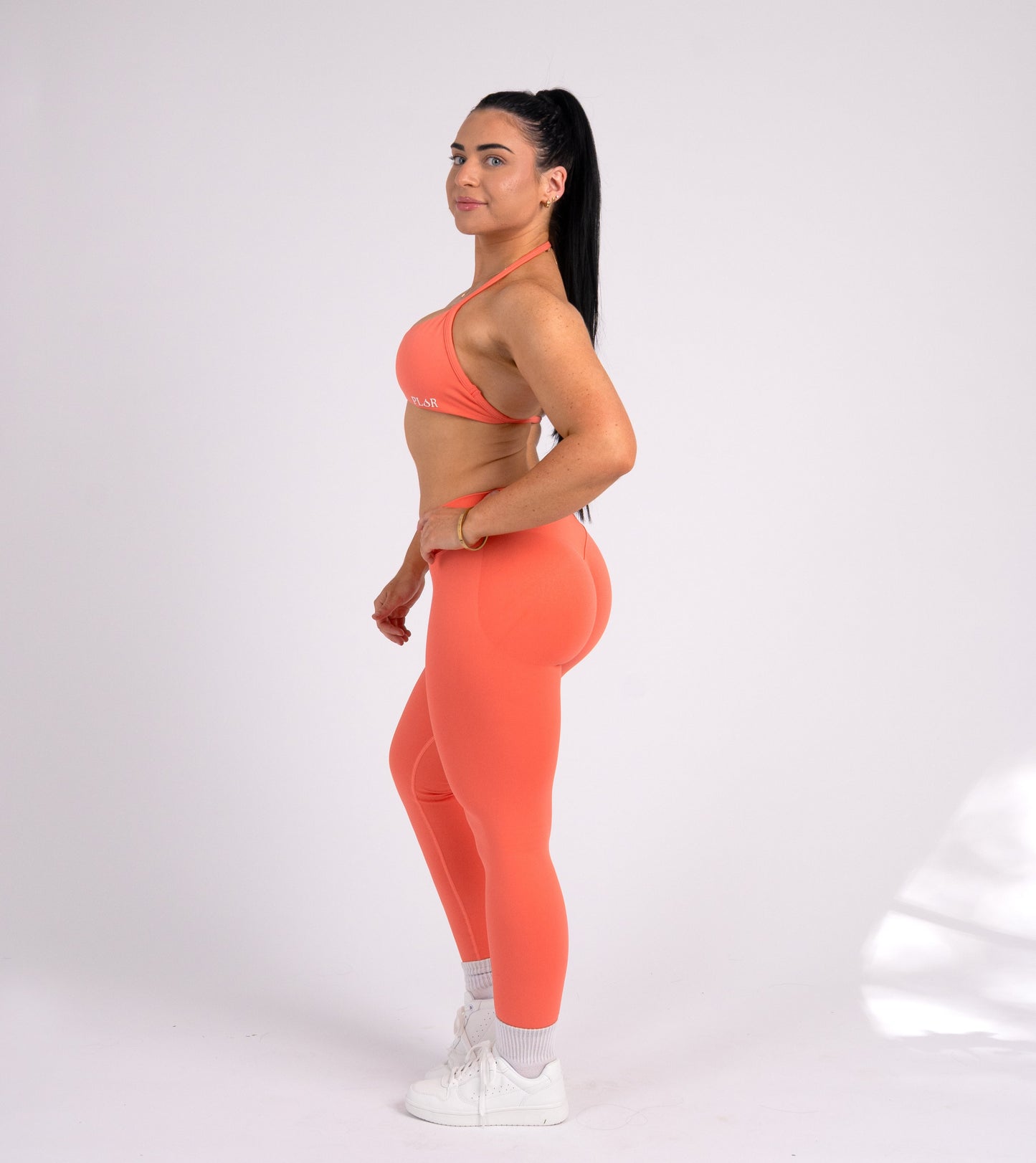 Signature mid rise leggings - Coral