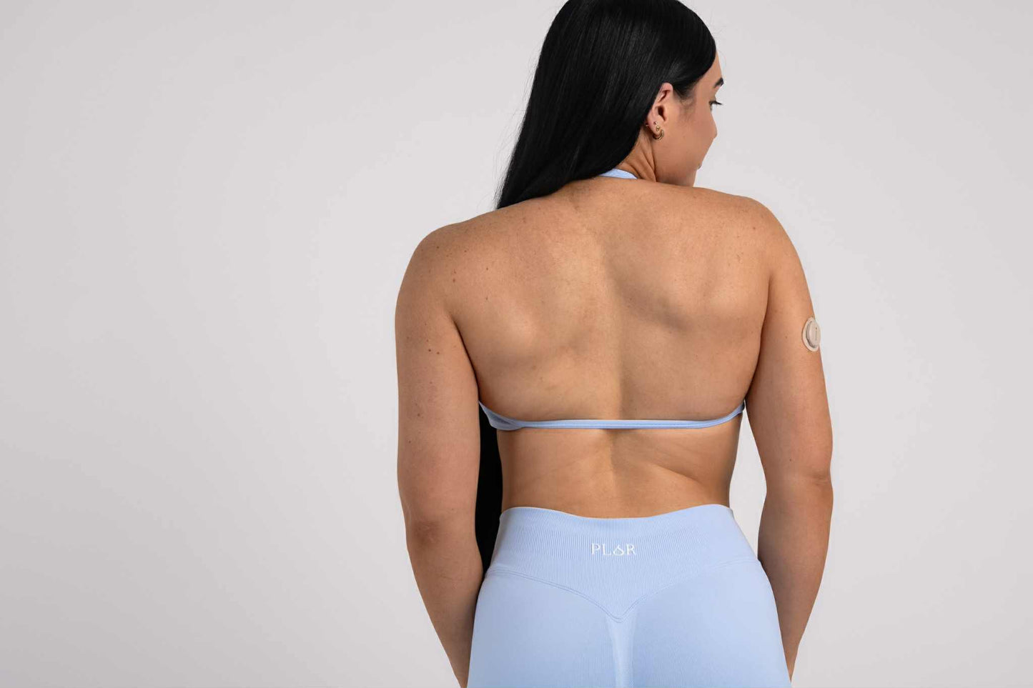 Backless halter - sky blue