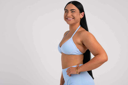 Backless halter - sky blue